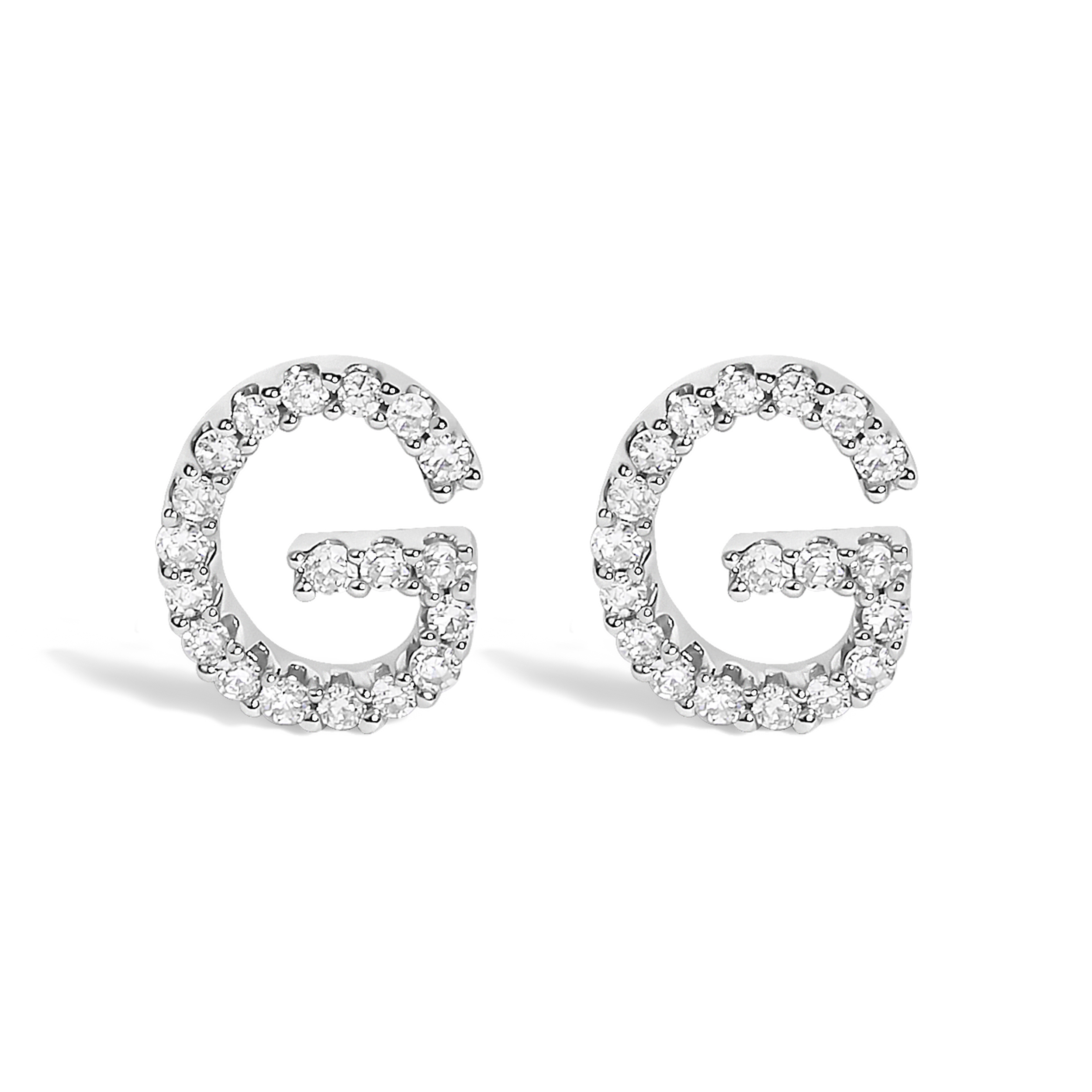 10k White Gold 1/10 Cttw Diamond 'G' Initial